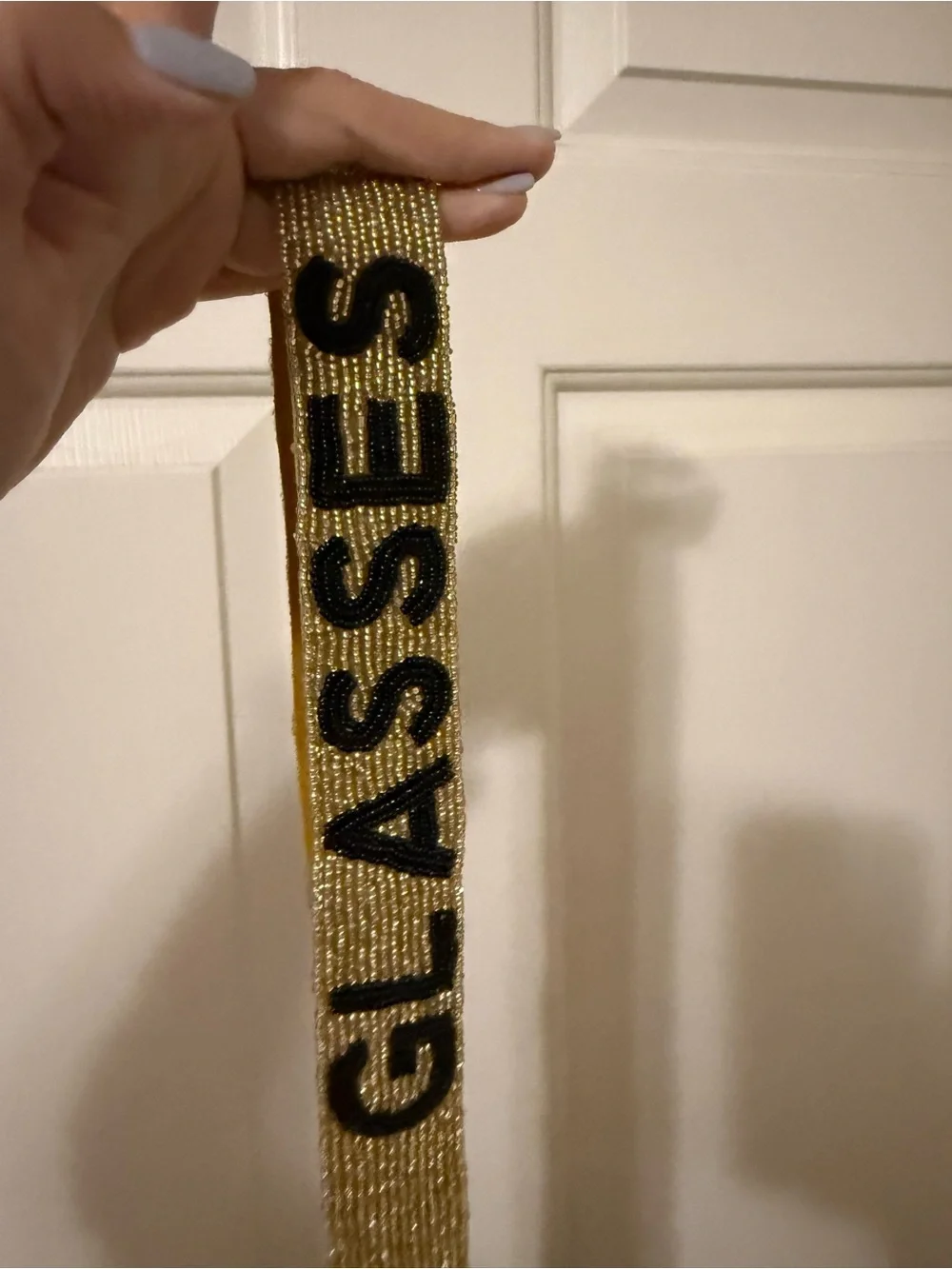Gold and Black Beaded Bag Strap “WHISKEY GLASSES”